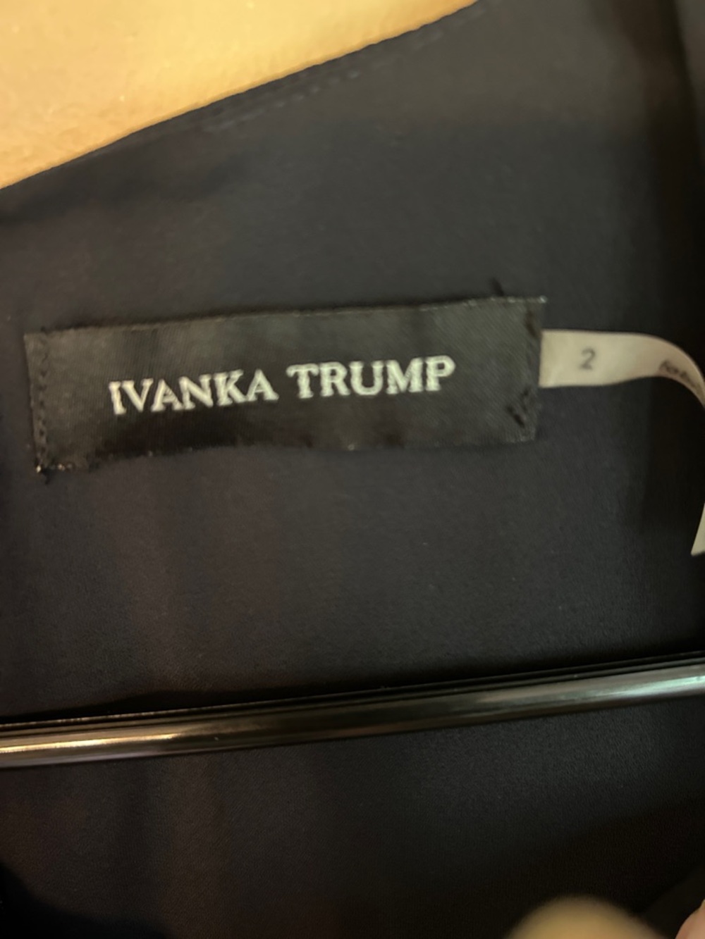 Ivanka Trump Black Chiffon Lace-Up High-Low Midi Dress Rose gold Hardware - Picture 4 of 4